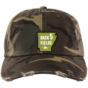 Back 5 Fields DT600 Embroidered Distressed Dad Cap