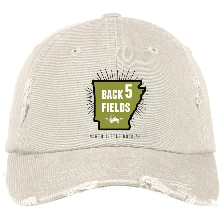 Back 5 Fields DT600 Embroidered Distressed Dad Cap